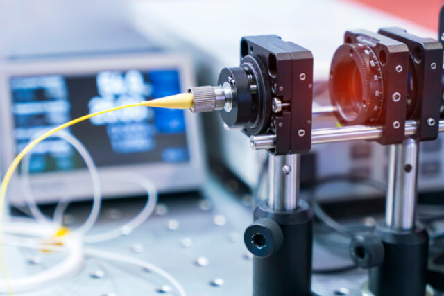 Experiment with laser device